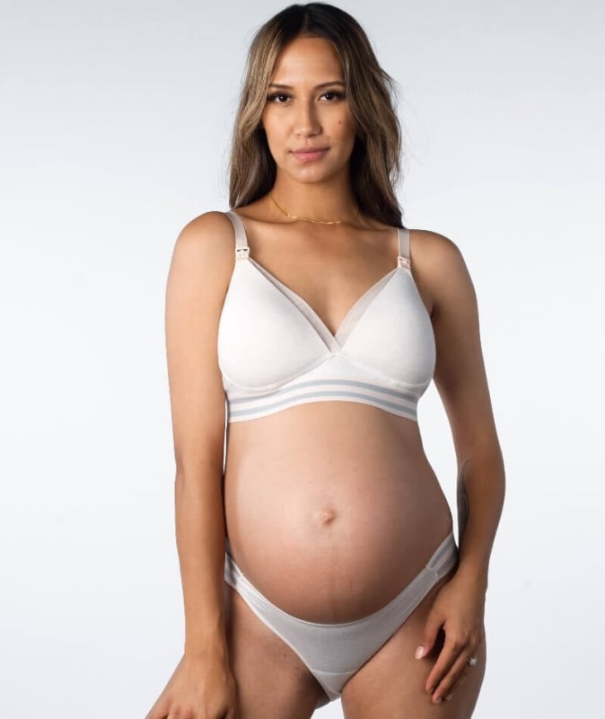 Hotmilk Elevate Cotton T-Shirt Wire-free Nursing Bra - Shell Marle Bras 