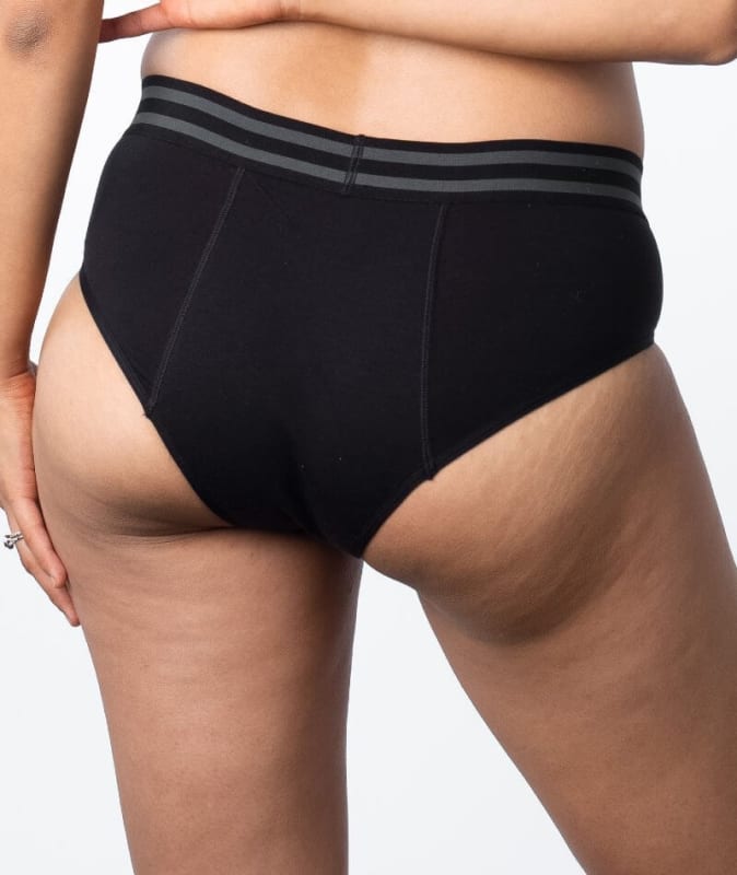 Hotmilk Elevate Moderate Leakproof Hi Brief - Black Marle Knickers