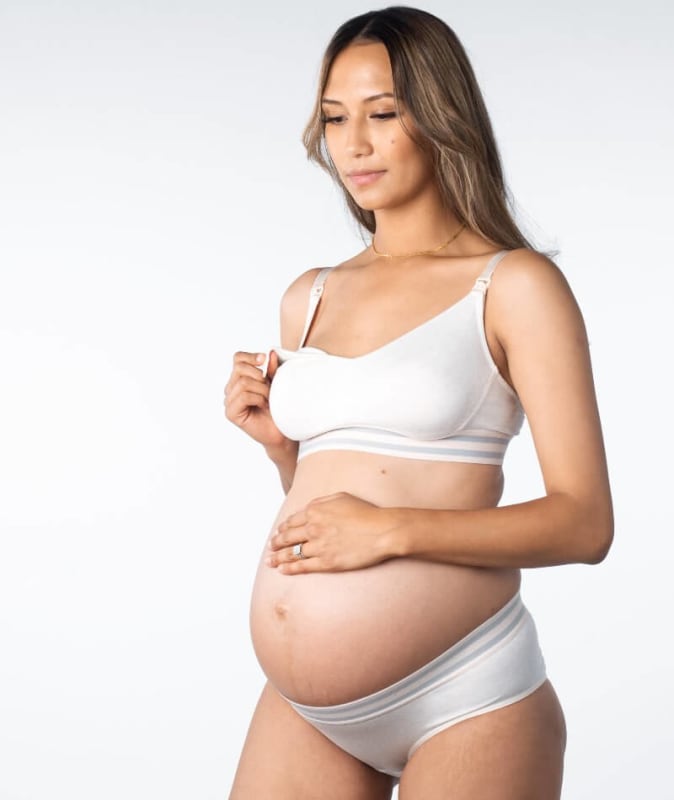 Hotmilk Elevate Cotton Multifit Wire-free Nursing Bra - Shell Marle Bras