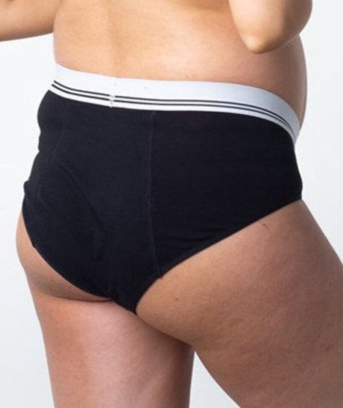 Hotmilk Icon Cotton Moderate Leakproof Hi Brief - Black Knickers 