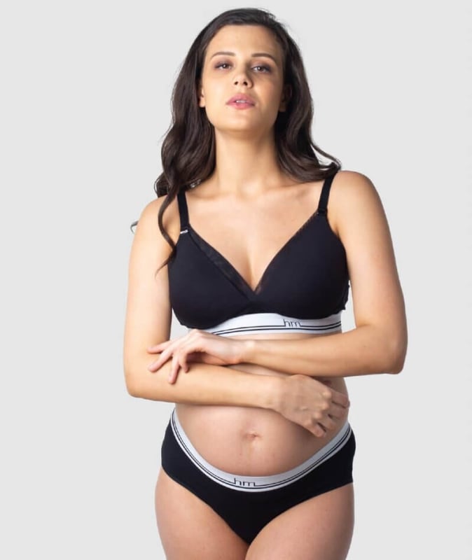 Hotmilk Icon Cotton T-Shirt Wire-free Nursing Bra - Black Bras 