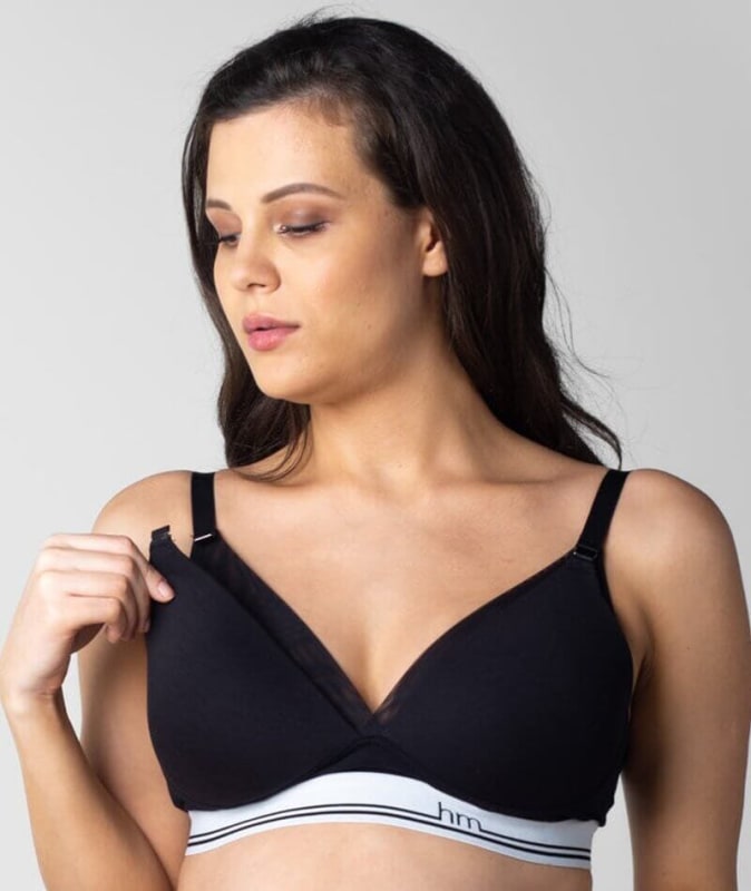 Hotmilk Icon Cotton T-Shirt Wire-free Nursing Bra - Black Bras 