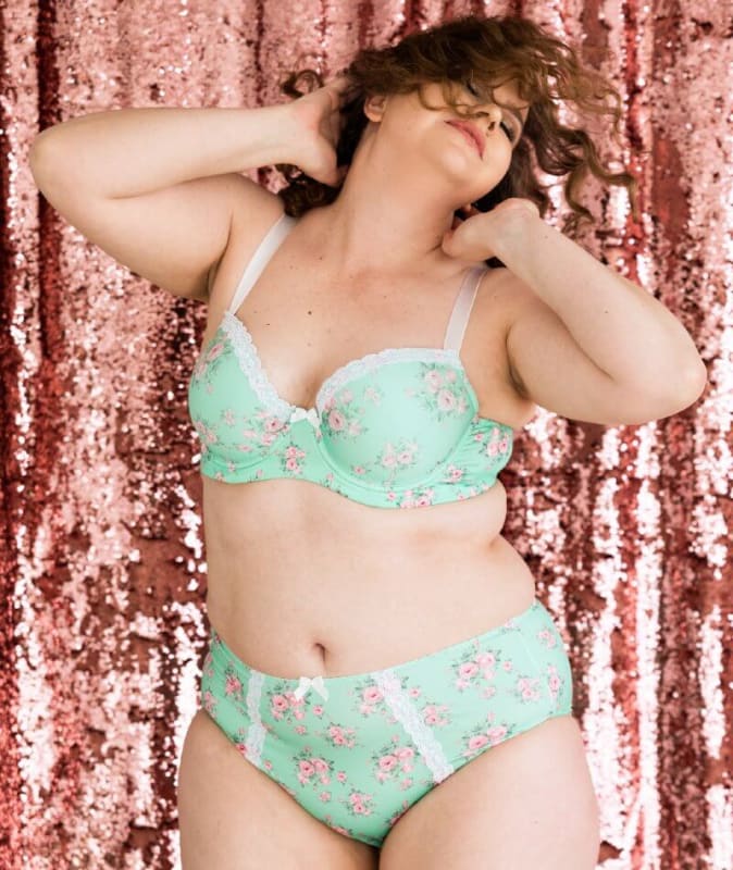 Lady Emprezz Laverne High Rise Brief - Aqua Vintage Knickers