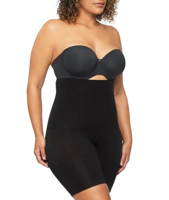 Nancy Ganz Bamboo Essentials High Waisted Thigh Shaper Short - Black Shapewear
