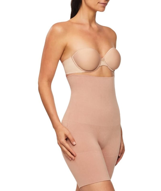 Nancy Ganz Bamboo Essentials High Waisted Thigh Shaper Short - Mahogany Shapewear