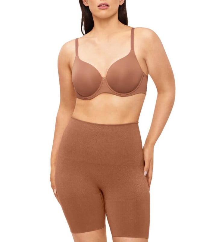 Nancy Ganz Bamboo Essentials Waisted Thigh Shaper Short - Cocoa Shapewear