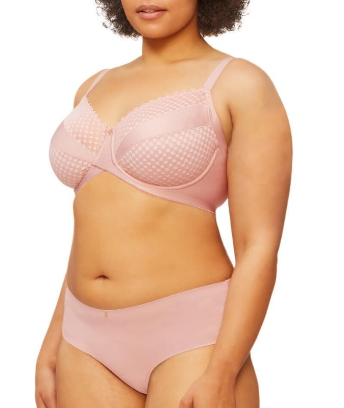 Nancy Ganz Revive Maya Underwire Lace Minimiser Bra - Rose Quartz Bras