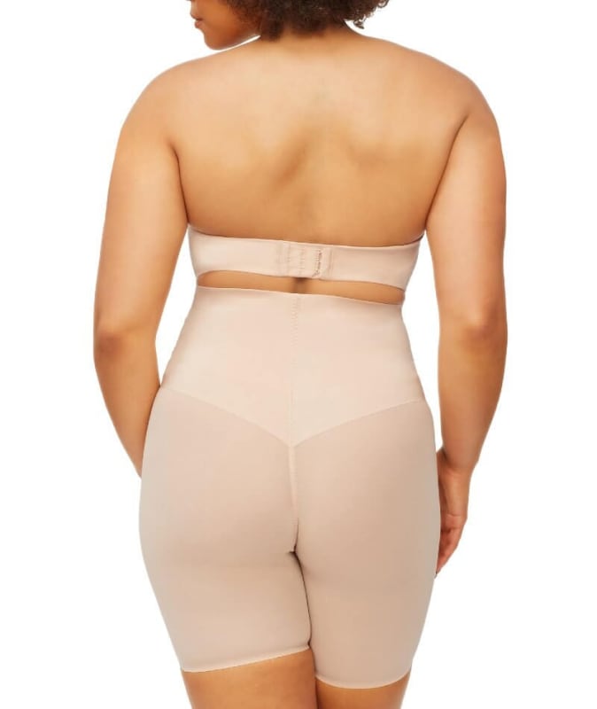 Nancy Ganz Solid & Sheer High Waisted Thigh Shaper - Warm Taupe Shapewear