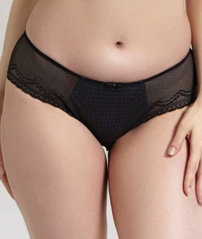 Panache Hettie Brief - Black Grey Bras 8 Black Grey