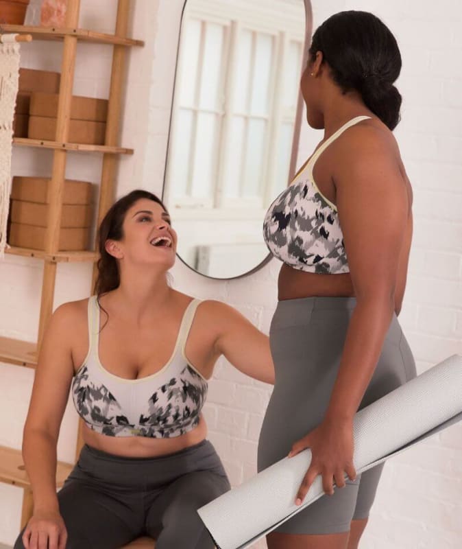 Panache Sport Non-Underwired Sports Bra - Grey Animal Bras