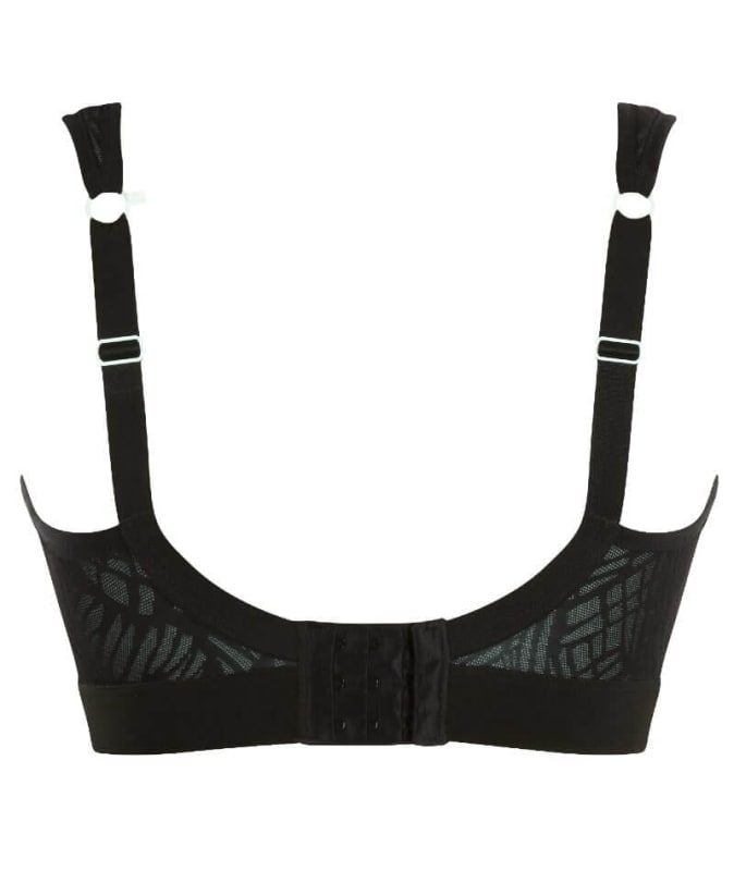 Panache Sport Wire-free Sports Bra - Black/Ice Blue Bras
