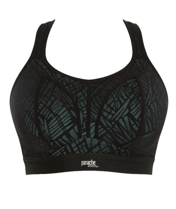 Panache Sport Wire-free Sports Bra - Black/Ice Blue Bras