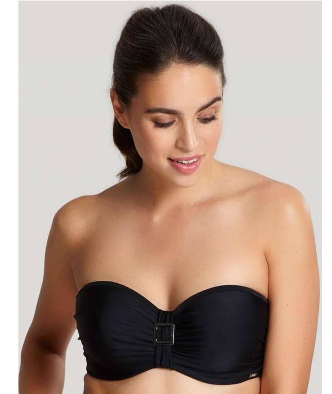 Panache Swim Anya Bandeau Balconnet Bikini Top - Black Swim