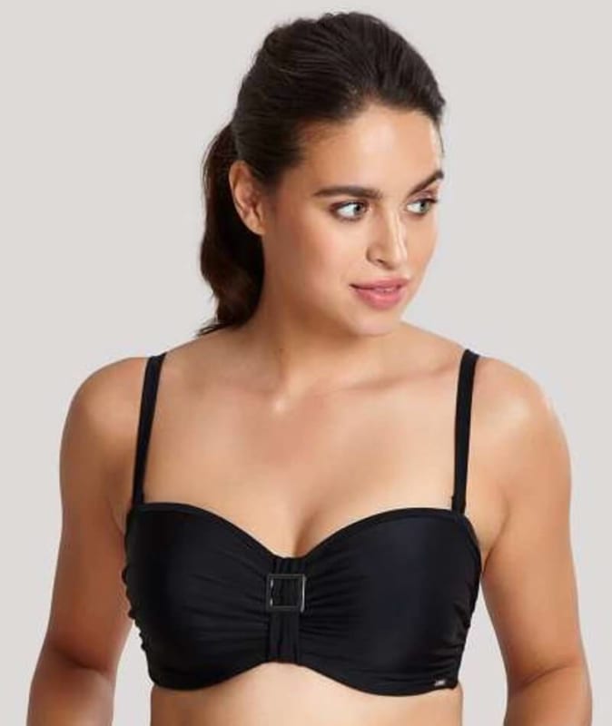 Panache Swim Anya Bandeau Balconnet Bikini Top - Black Swim 8DD Black