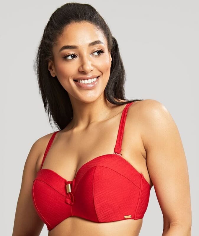 Panache Swim Marianna D-H Cup Bandeau Bikini Top - Crimson Swim