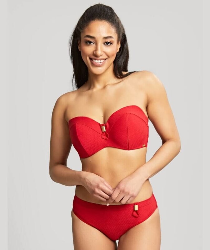 Panache Swim Marianna D-H Cup Bandeau Bikini Top - Crimson Swim