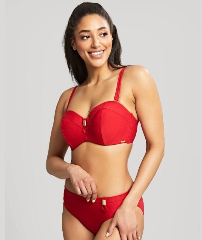 Panache Swim Marianna D-H Cup Bandeau Bikini Top - Crimson Swim