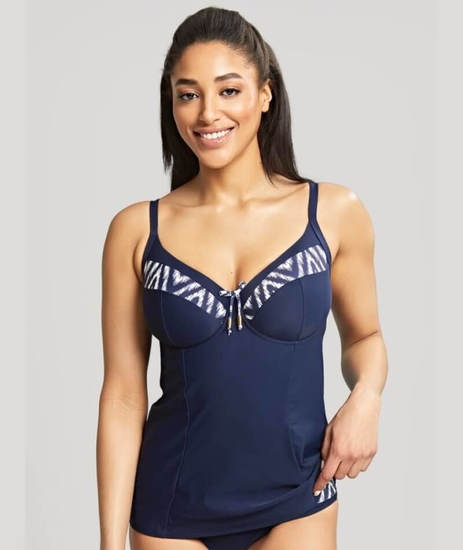 Panache Swim Oceana Balconnet D-J Cup Tankini Top - Navy Swim