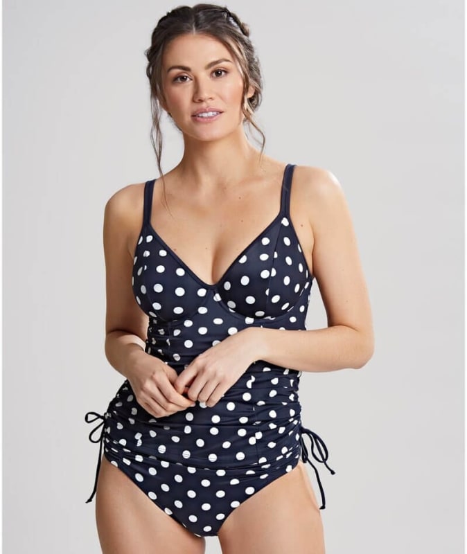 Panache Swimwear Anya Riva Spot Balconnet Wired Tankini - Navy/Vanila Swim
