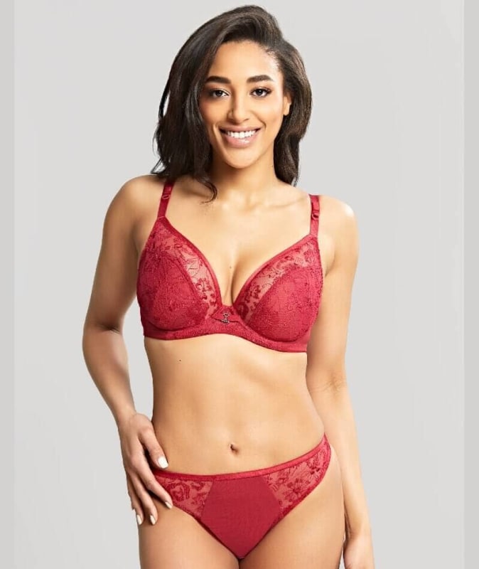 Panache Ysamin Non Padded Underwired Plunge Bra - Ruby Bras