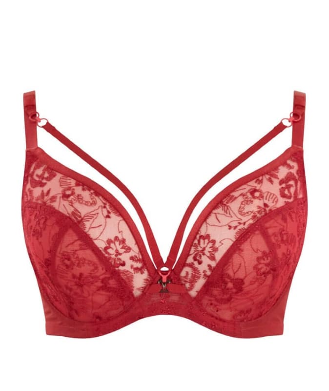 Panache Ysamin Non Padded Underwired Plunge Bra - Ruby Bras