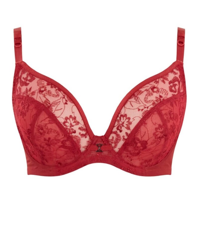 Panache Ysamin Non Padded Underwired Plunge Bra - Ruby Bras