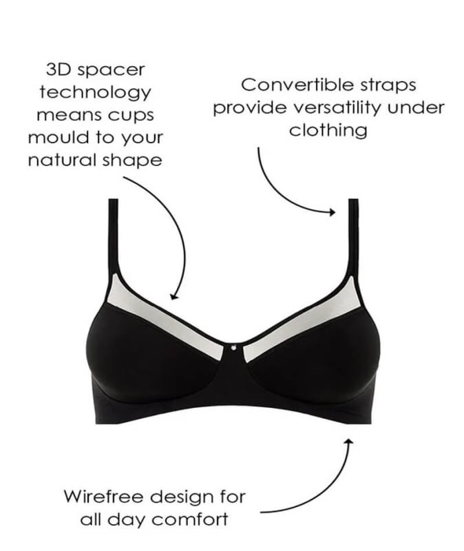 Playtex Ultralight Wirefree Bra - Black Bras