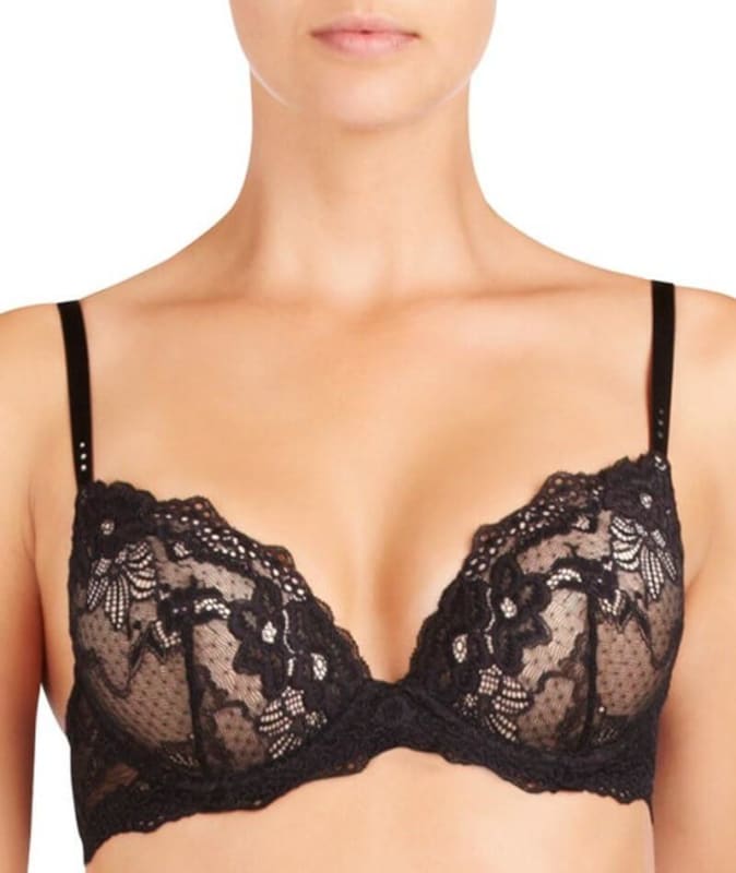 Pleasure State My Fit Lace Plunge Bra - Black Bras