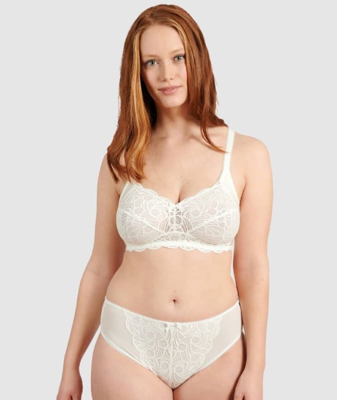 Sans Complexe Ariane Classic Lace & Microfiber Brief - Ivory Knickers 