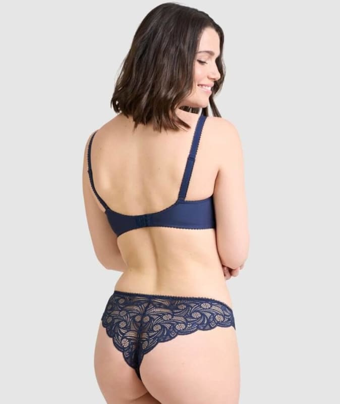 Sans Complexe Ariane Full Cup Underwired Lace Bra - Marine Blue Bras