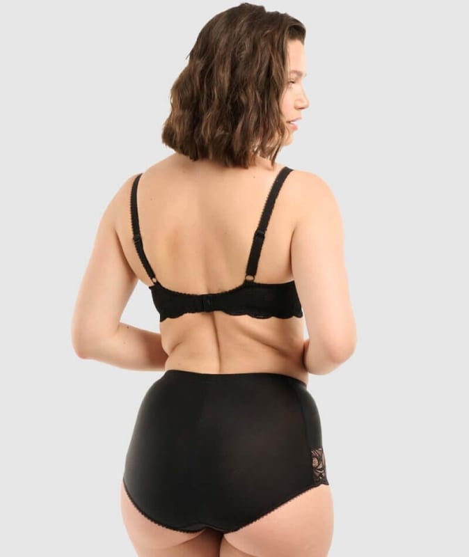 Sans Complexe Ariane Lace & Microfiber High Waist Brief - Black Knickers 