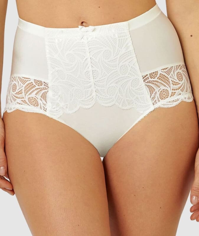 Sans Complexe Ariane Lace & Microfiber High Waist Brief - Ivory Knickers