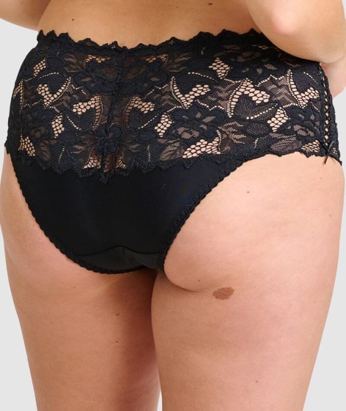Sans Complexe Arum Mid-Rise Lace Brief - Black Knickers