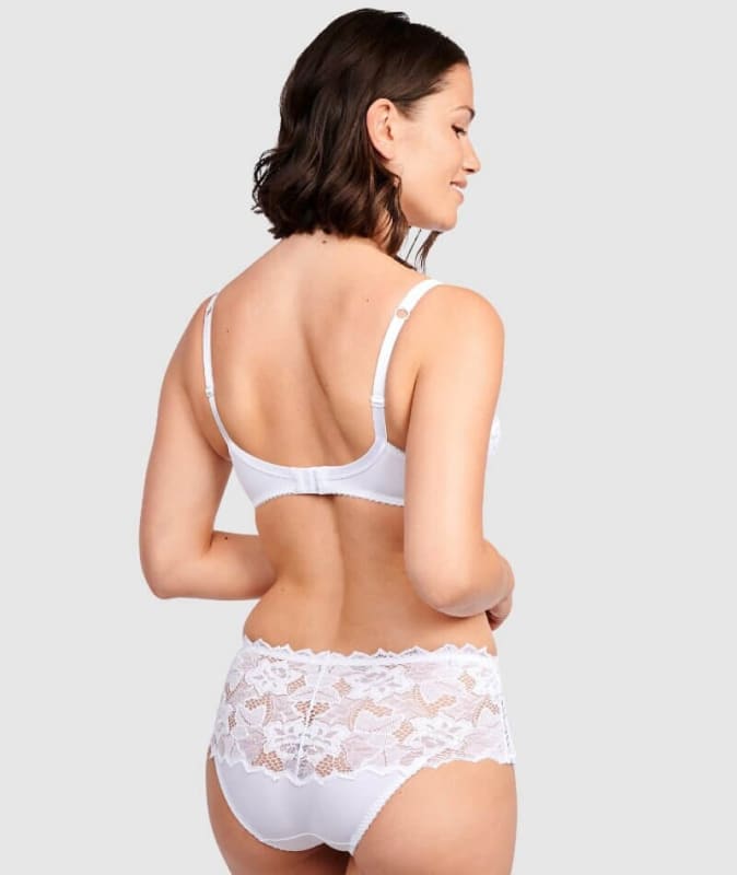 Sans Complexe Arum Mid-Rise Lace Brief - White Knickers 
