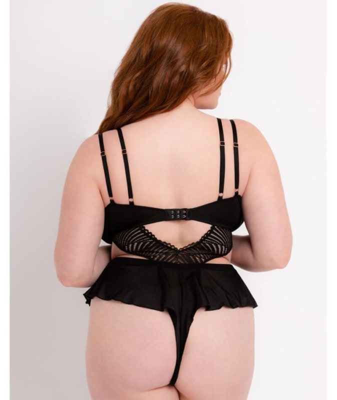 Scantilly After Hours Stretch Lace Teddy - Black Bodysuits & Basques