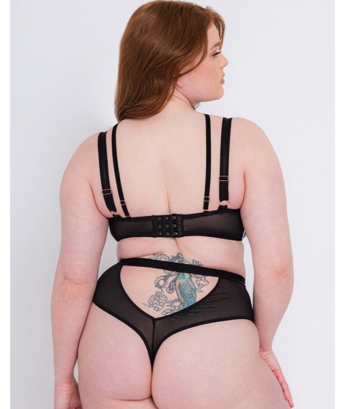 Scantilly Buckle Up High Waist Thong - Black Knickers
