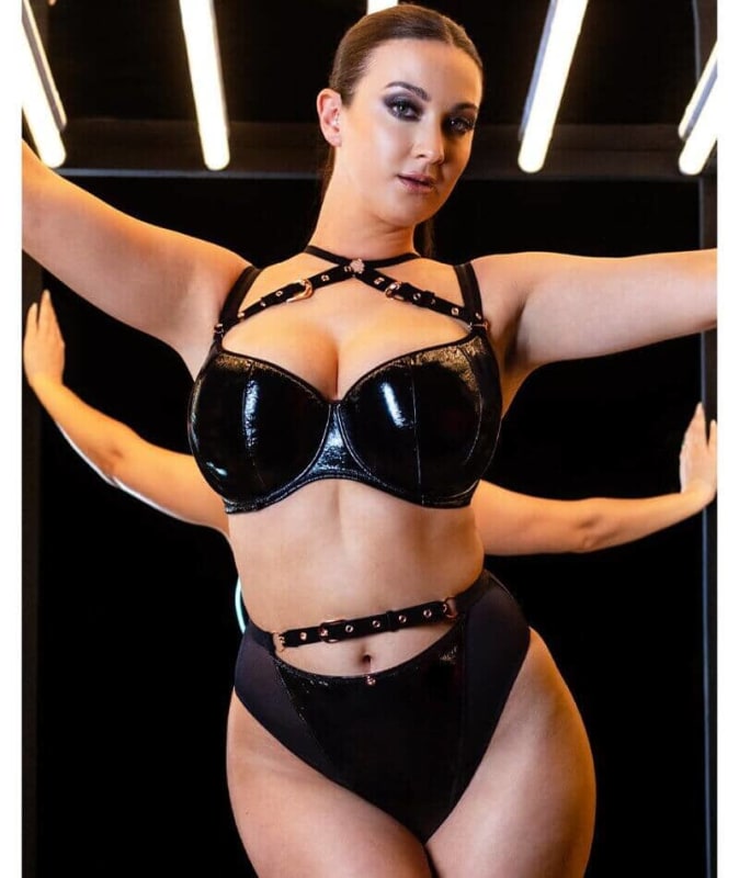 Scantilly Buckle Up High Waist Thong - Black Knickers