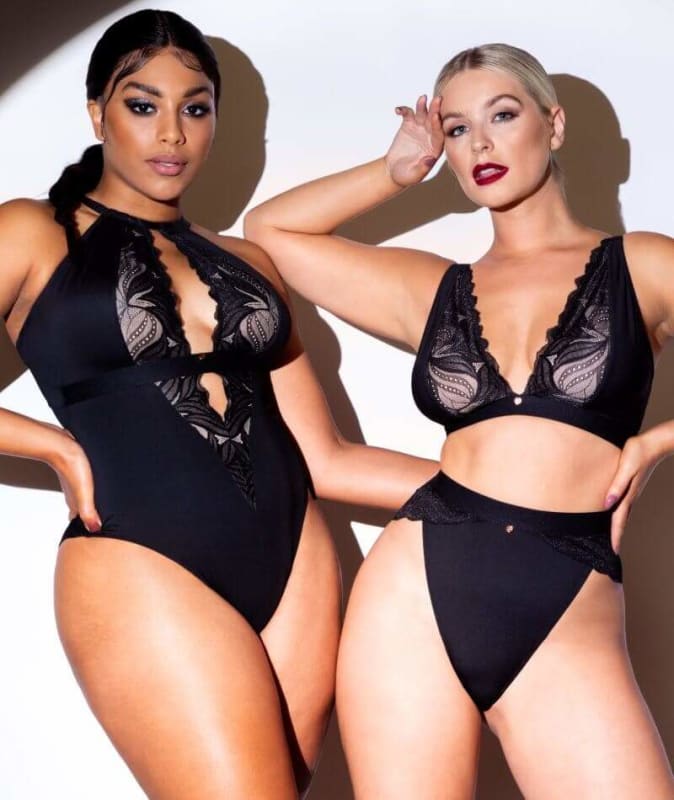 Scantilly Indulgence High Waist Brief - Black/Latte Knickers 
