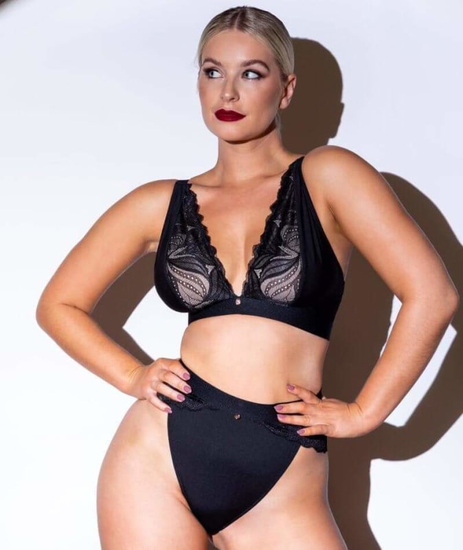 Scantilly Indulgence High Waist Brief - Black/Latte Knickers