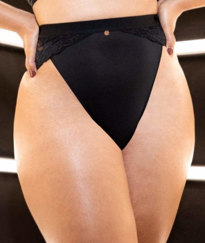 Scantilly Indulgence High Waist Brief - Black/Latte Knickers