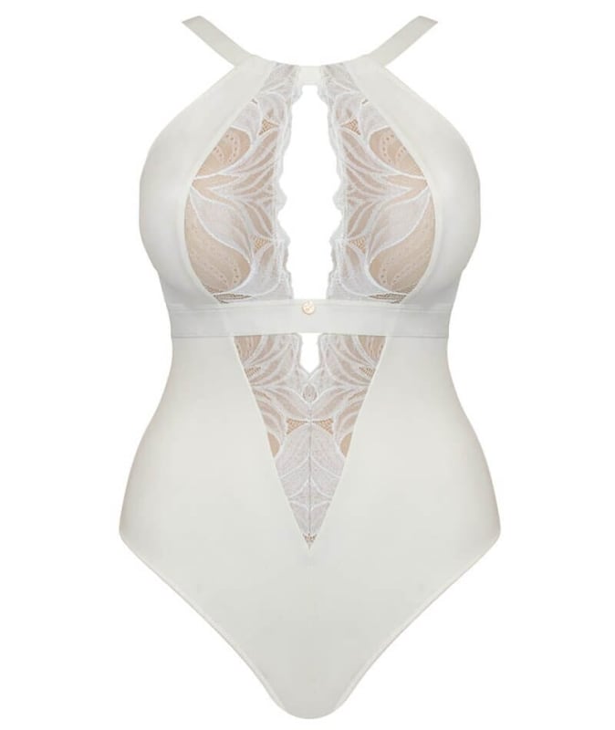 Scantilly Indulgence Stretch Lace Bodysuit - Ivory Bodysuits & Basques