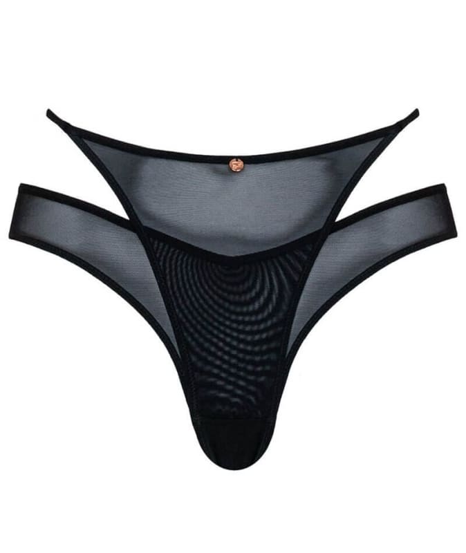 Scantilly Peep Show Brazilian Brief - Black Knickers