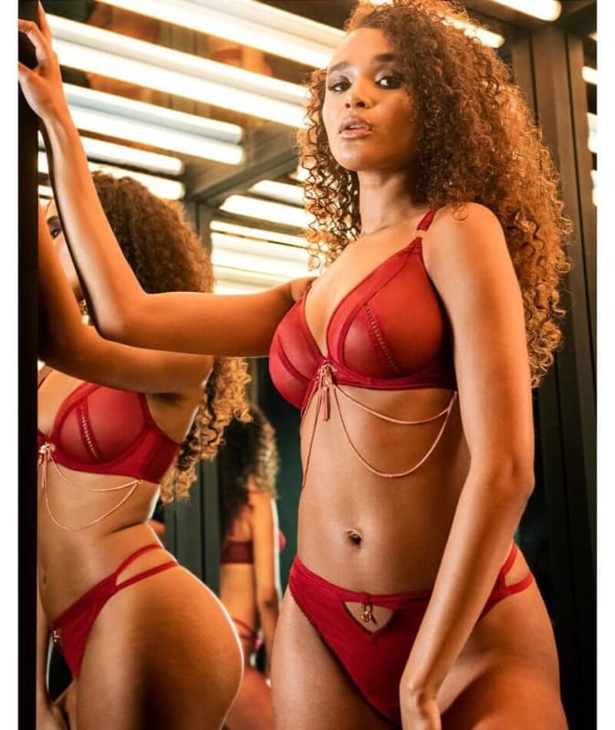 Scantilly Unchained High Waist Brief - Deep Red Knickers 