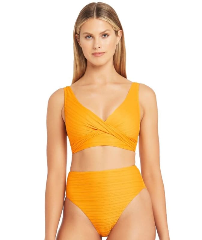 Sea Level Casablanca Cross Front B-DD Cup Bikini Top - Sunflower Swim 