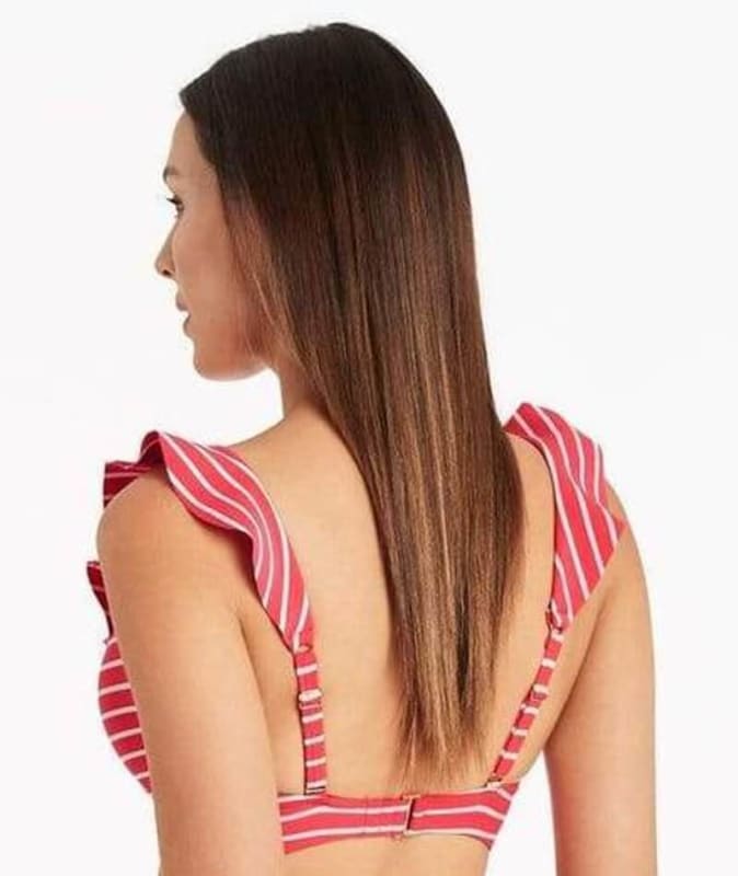 Sea Level Chamarel Bonded Frill Bikini Top - Coral Swim