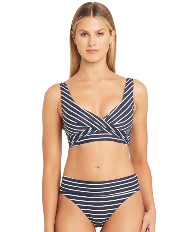 Sea Level Chamarel Cross Front B-DD Cup Bikini Top - Night Sky Swim