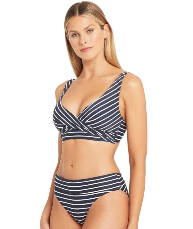 Sea Level Chamarel Cross Front B-DD Cup Bikini Top - Night Sky Swim