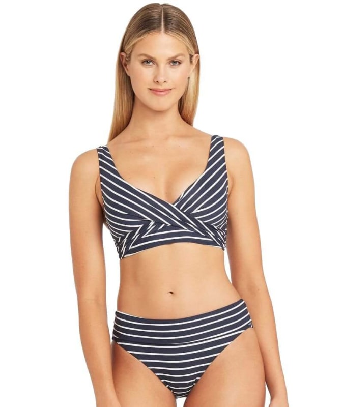 Sea Level Chamarel Cross Front B-DD Cup Bikini Top - Night Sky Swim