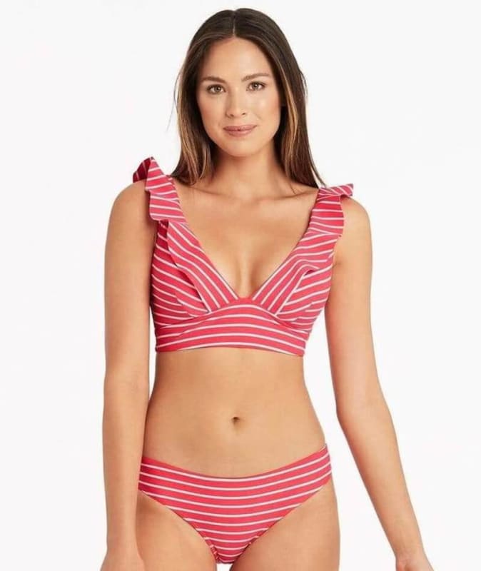 Sea Level Chamarel Bonded Frill Bikini Top - Coral Swim