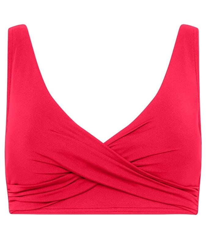 Sea Level Eco Essentials Cross Front Bikini Top - Red Swim